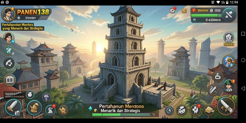 Tampilan gameplay menarik dari <strong>PANEN138</strong> dengan pertahanan menara yang strategis.