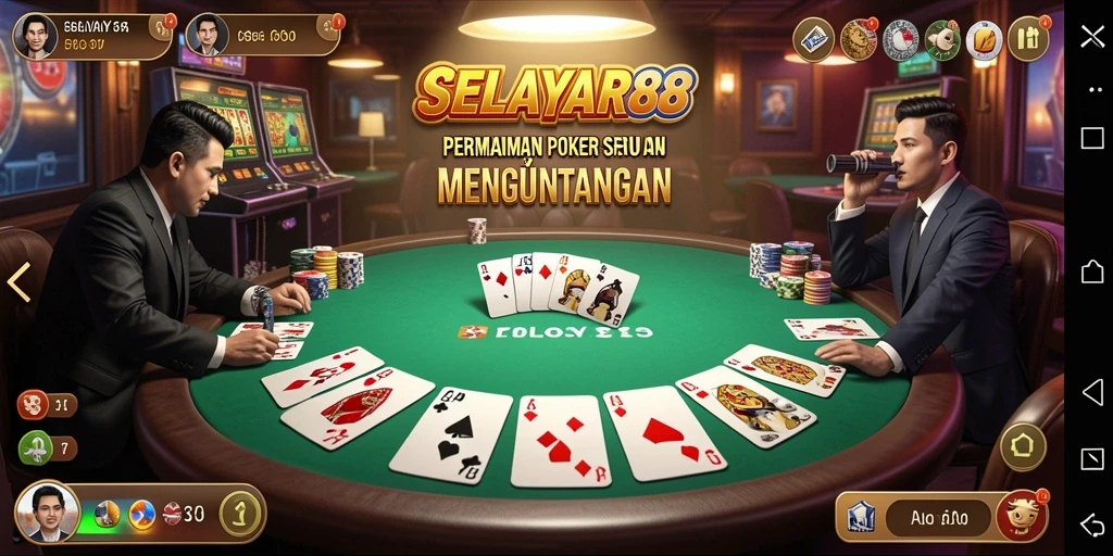 Tampilan gameplay Poker yang menarik dan interaktif.