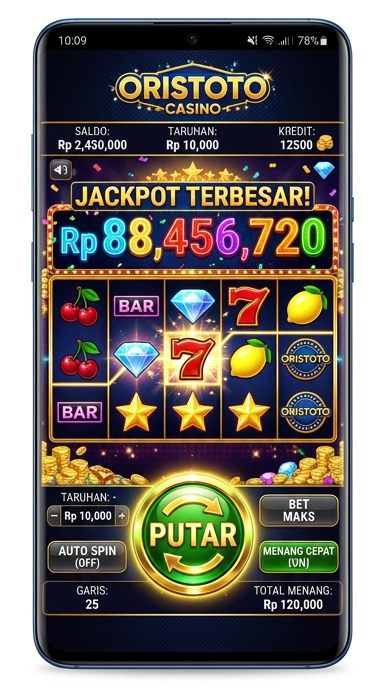 Tampilan utama aplikasi oristoto dengan berbagai pilihan aplikasi.